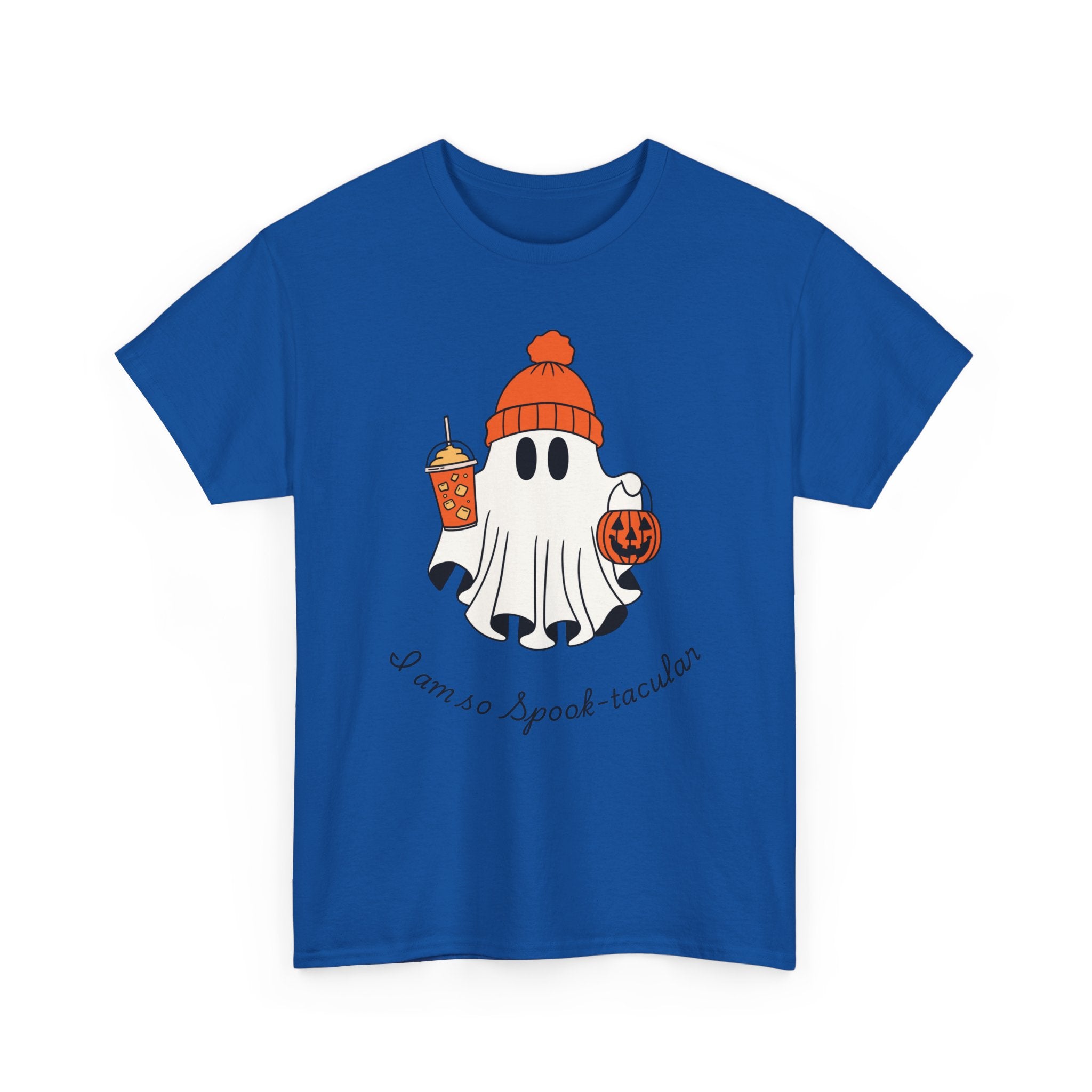 Halloween Ghost Tee, Unisex Cotton Shirt, Spooky Season Apparel, Fun Halloween Wear, Trick or Treat Fashion
