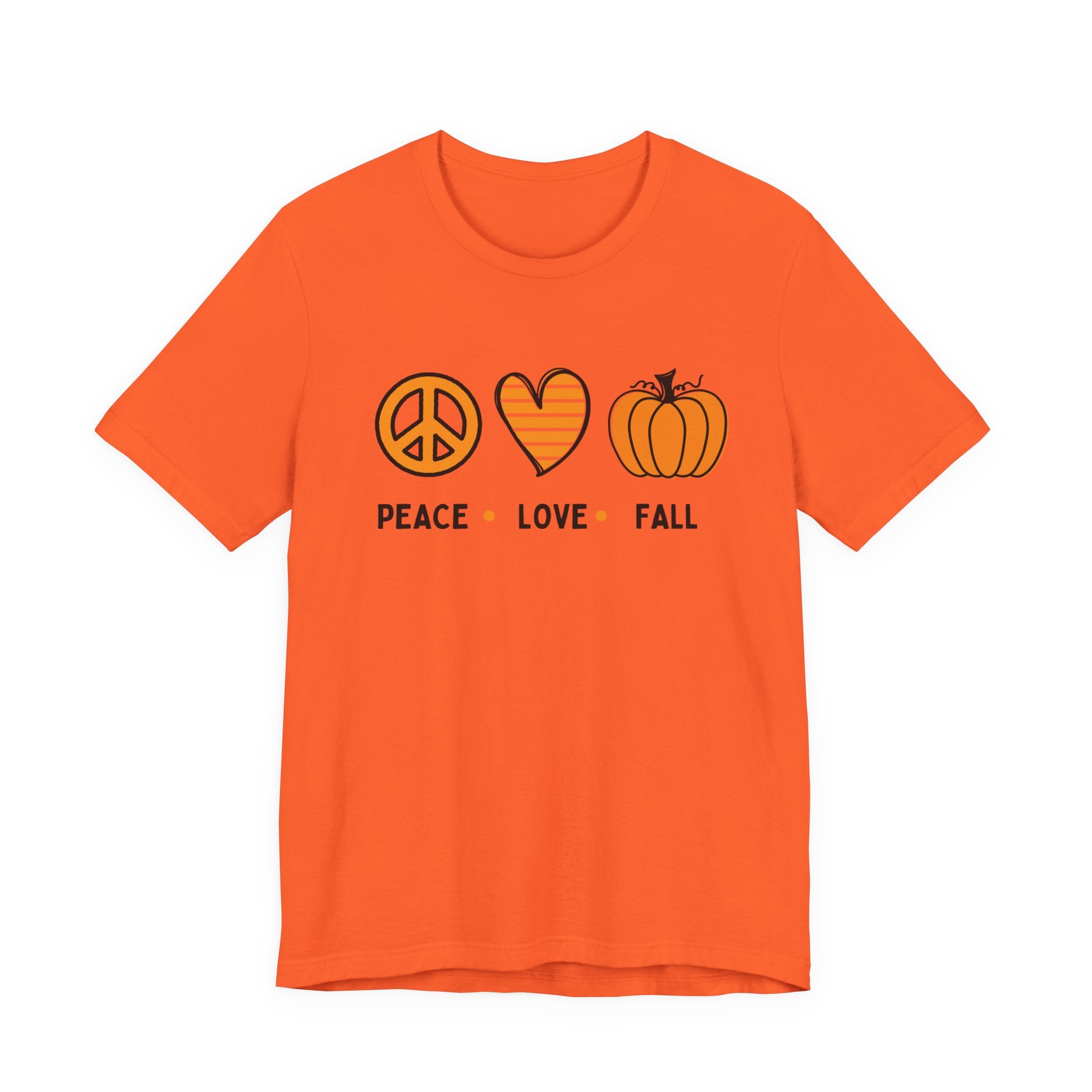 Peace Love Fall Tee, Autumn T-Shirt, Unisex Short Sleeve Shirt, Festival Apparel, Cozy Fall Clothing