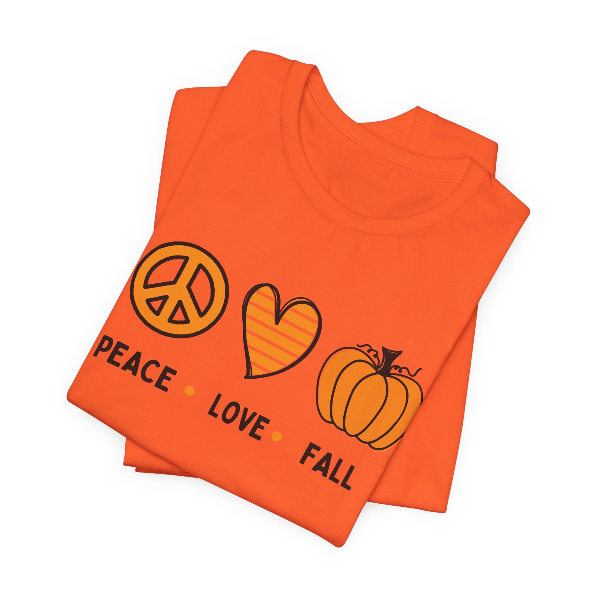 Peace Love Fall Tee, Autumn T-Shirt, Unisex Short Sleeve Shirt, Festival Apparel, Cozy Fall Clothing