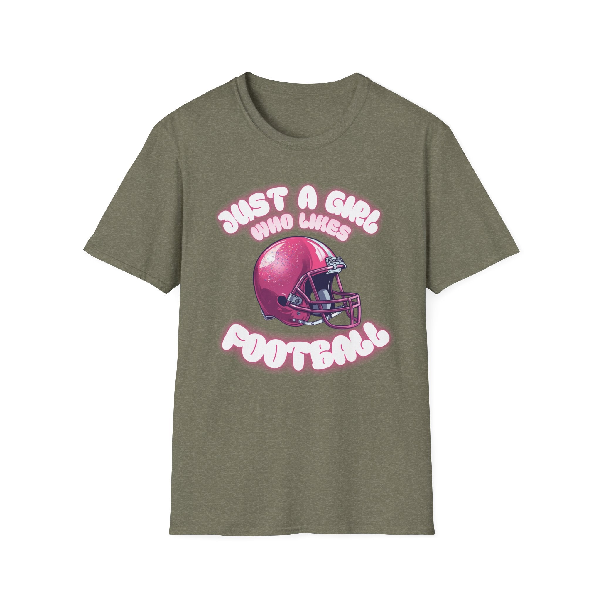 Just a Girl Who Loves Football Unisex Softstyle T-Shirt, Perfect Gift for Football Fans, Casual Wear, Game Day Outfit, Sports Lover Tee