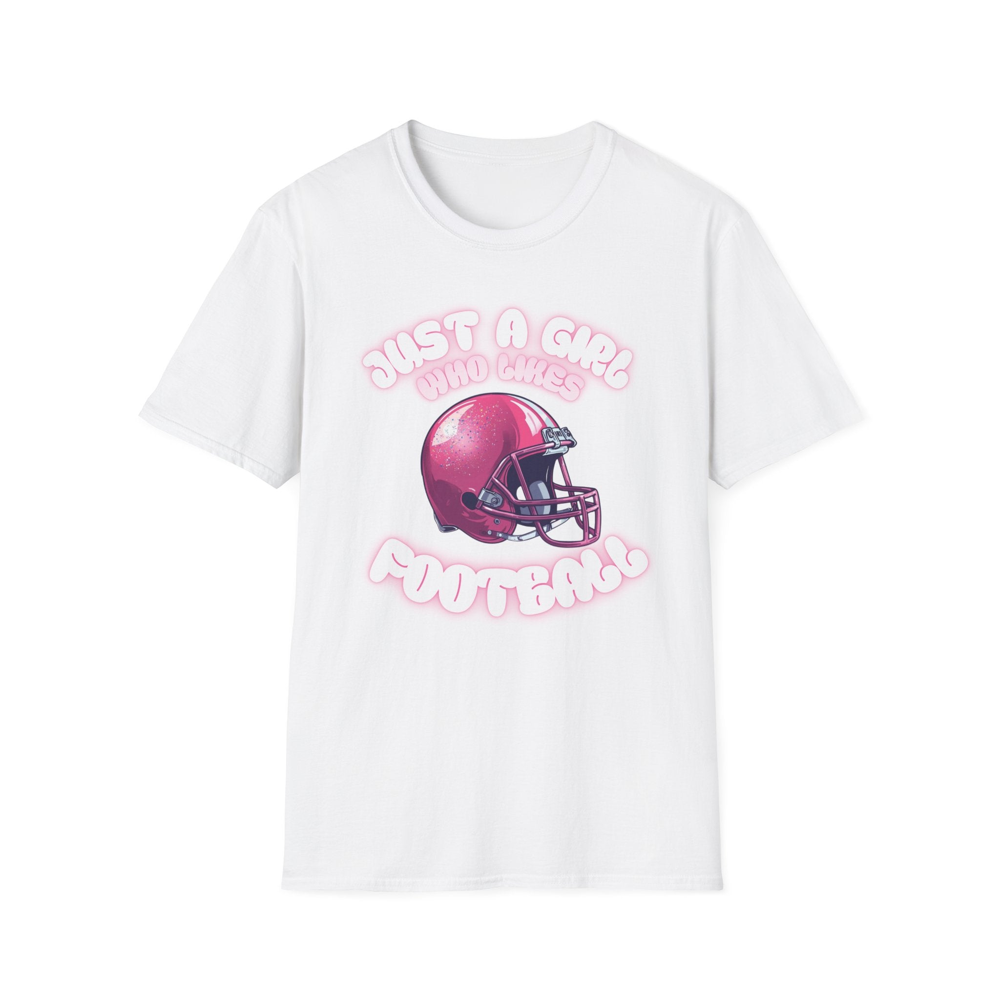 Just a Girl Who Loves Football Unisex Softstyle T-Shirt, Perfect Gift for Football Fans, Casual Wear, Game Day Outfit, Sports Lover Tee