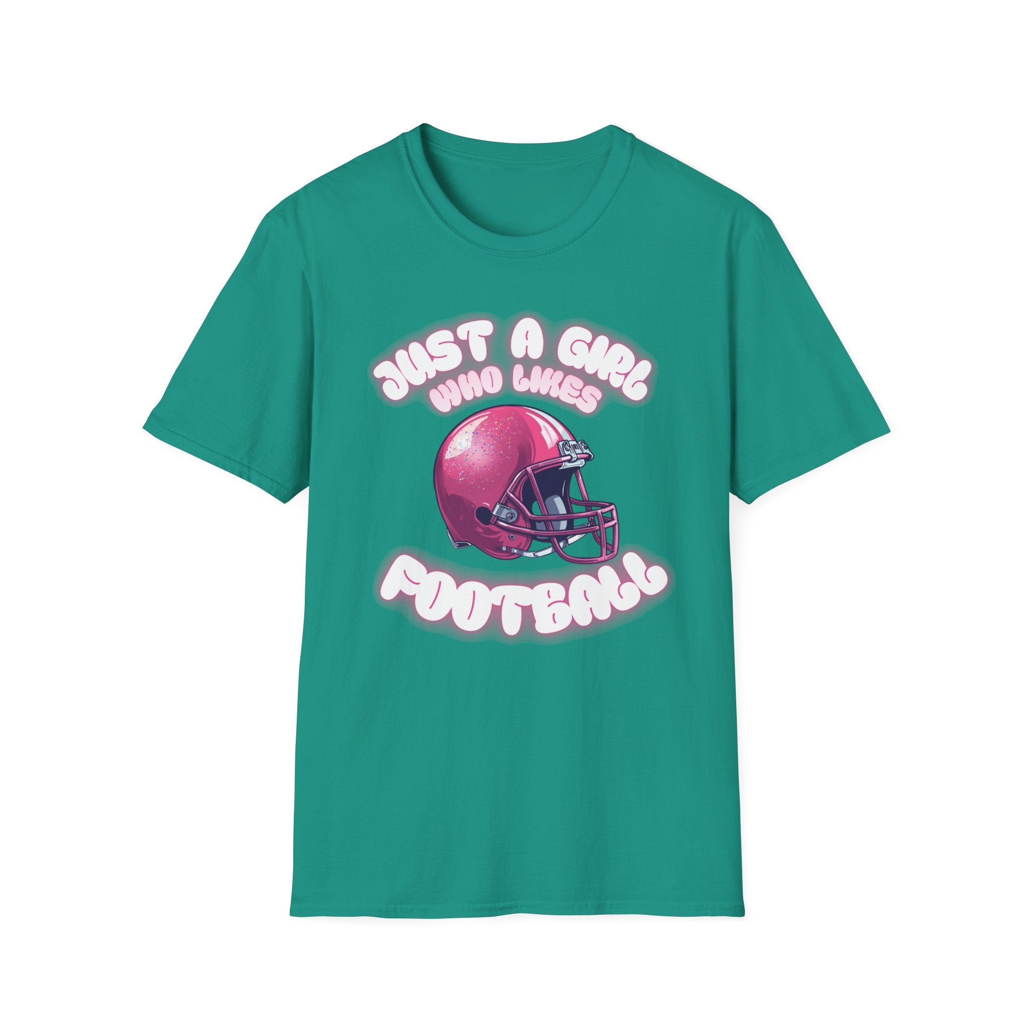 Just a Girl Who Loves Football Unisex Softstyle T-Shirt, Perfect Gift for Football Fans, Casual Wear, Game Day Outfit, Sports Lover Tee
