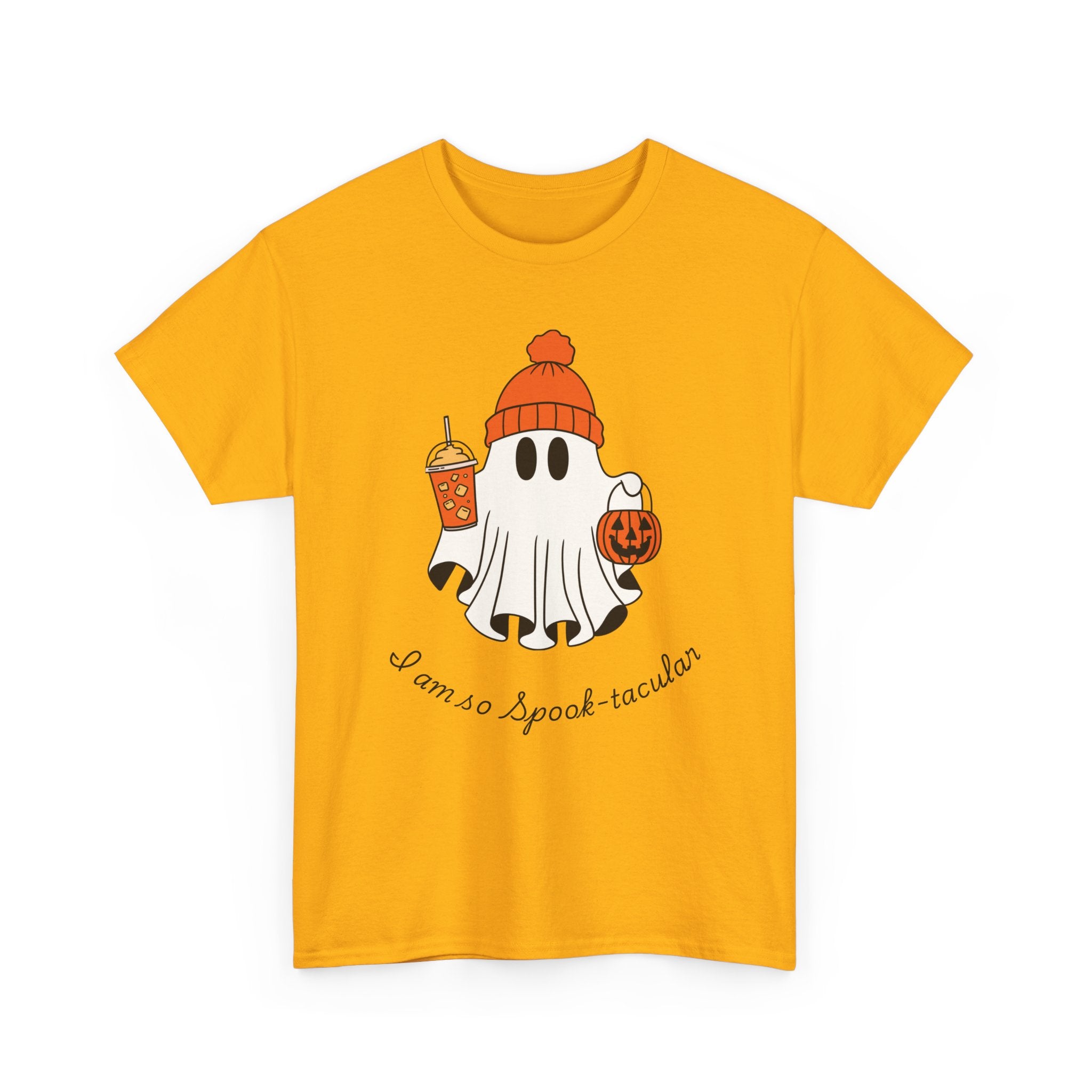 Halloween Ghost Tee, Unisex Cotton Shirt, Spooky Season Apparel, Fun Halloween Wear, Trick or Treat Fashion