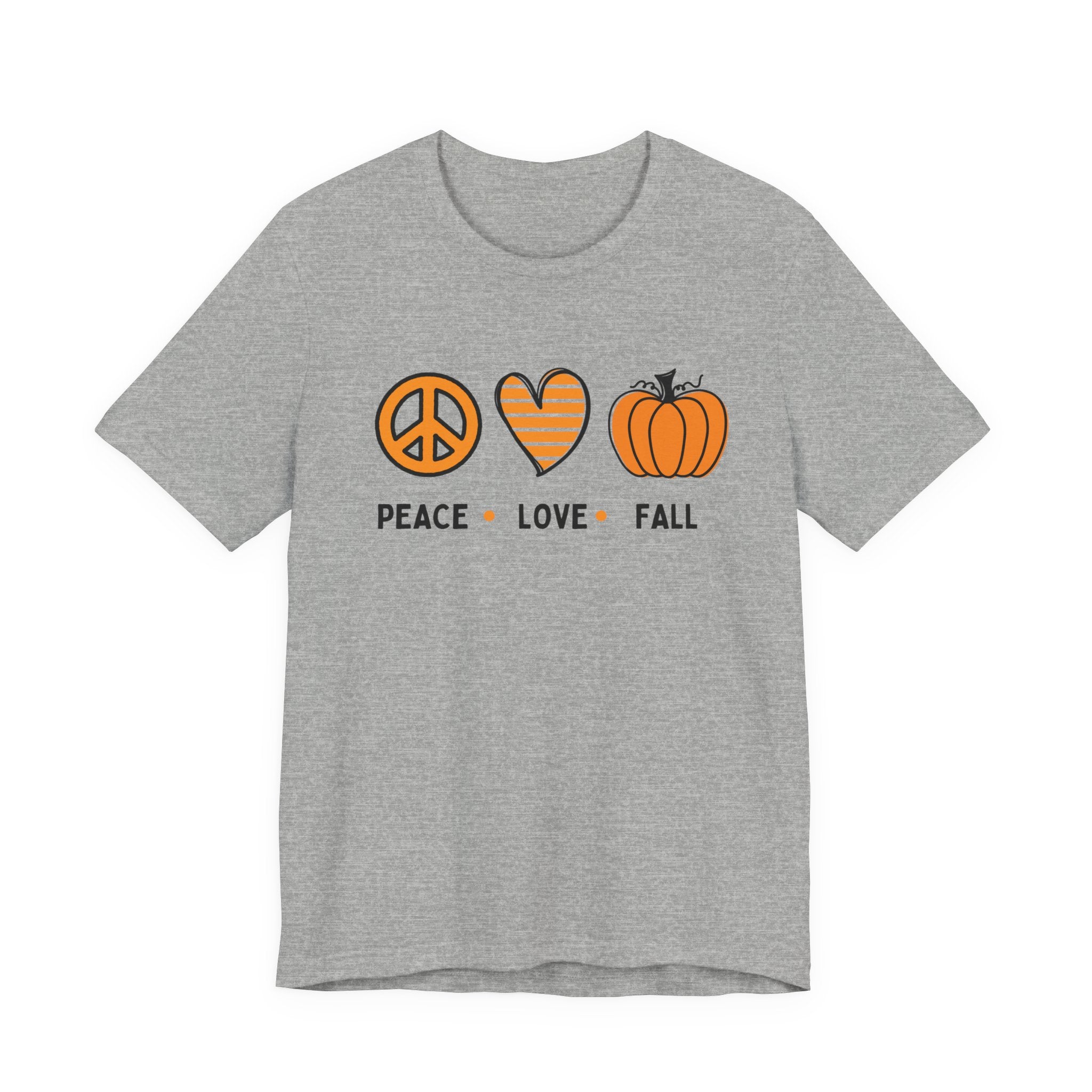 Peace Love Fall Tee, Autumn T-Shirt, Unisex Short Sleeve Shirt, Festival Apparel, Cozy Fall Clothing