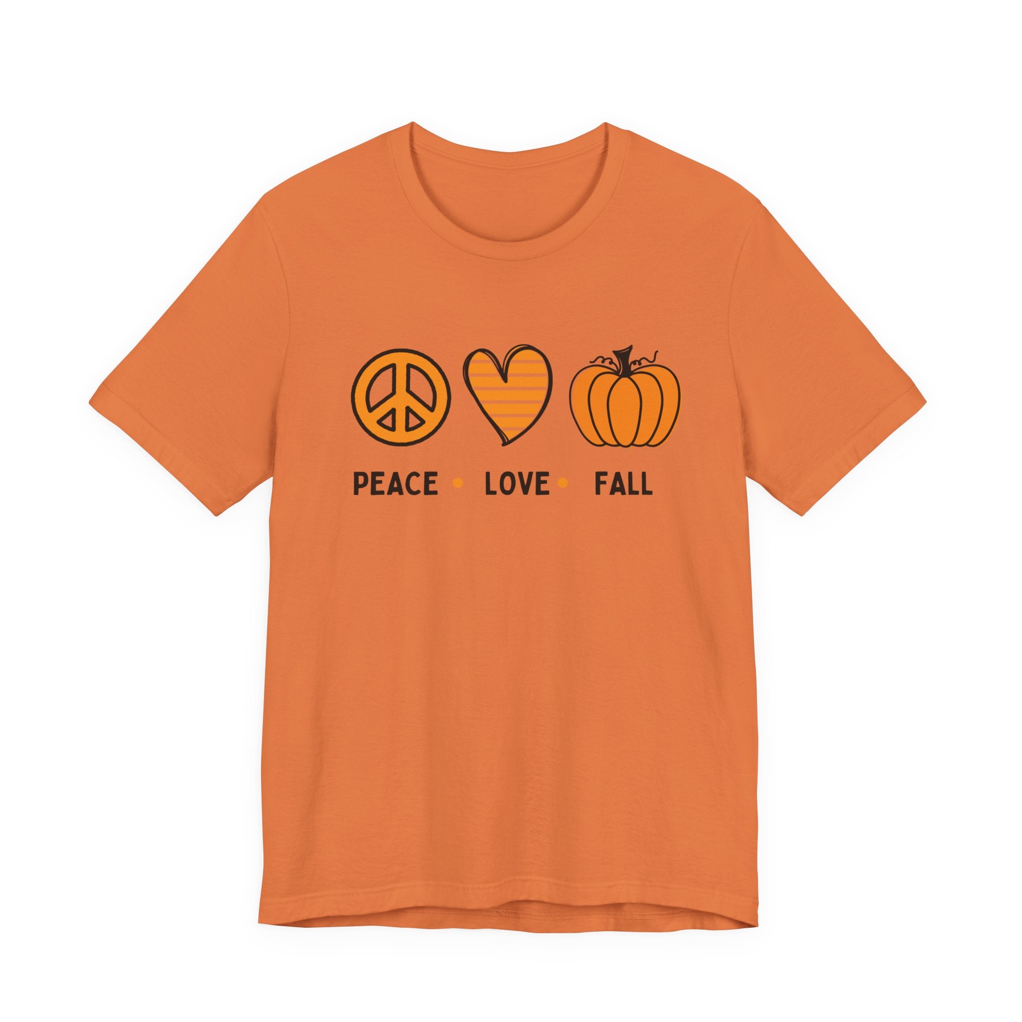 Peace Love Fall Tee, Autumn T-Shirt, Unisex Short Sleeve Shirt, Festival Apparel, Cozy Fall Clothing