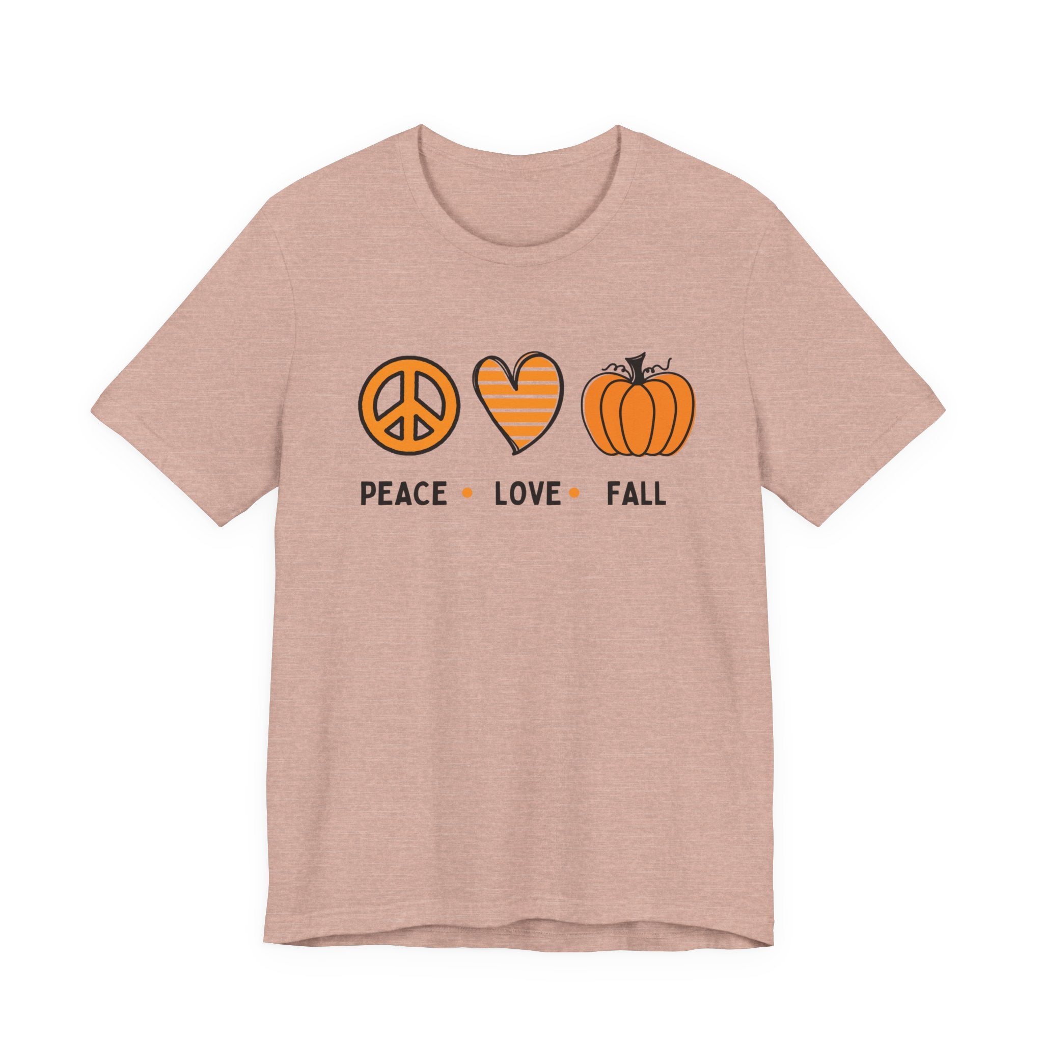 Peace Love Fall Tee, Autumn T-Shirt, Unisex Short Sleeve Shirt, Festival Apparel, Cozy Fall Clothing