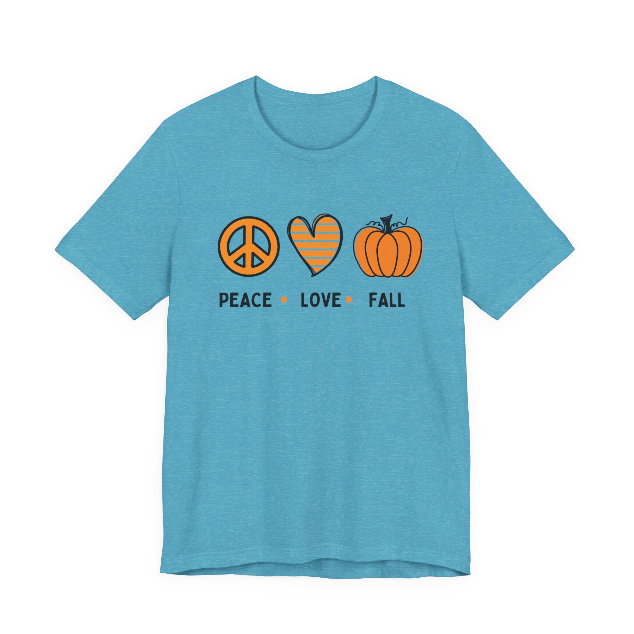 Peace Love Fall Tee, Autumn T-Shirt, Unisex Short Sleeve Shirt, Festival Apparel, Cozy Fall Clothing