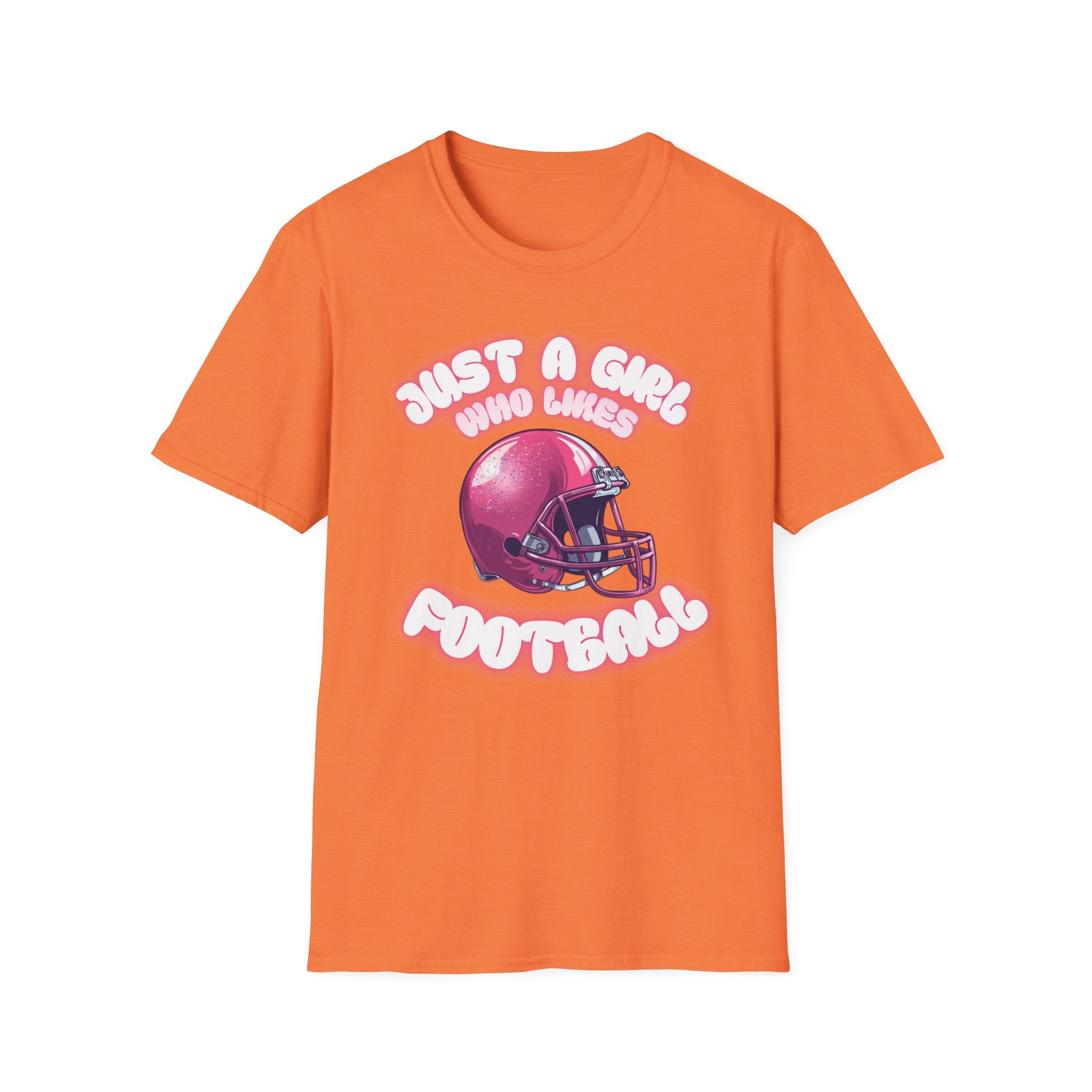 Just a Girl Who Loves Football Unisex Softstyle T-Shirt, Perfect Gift for Football Fans, Casual Wear, Game Day Outfit, Sports Lover Tee