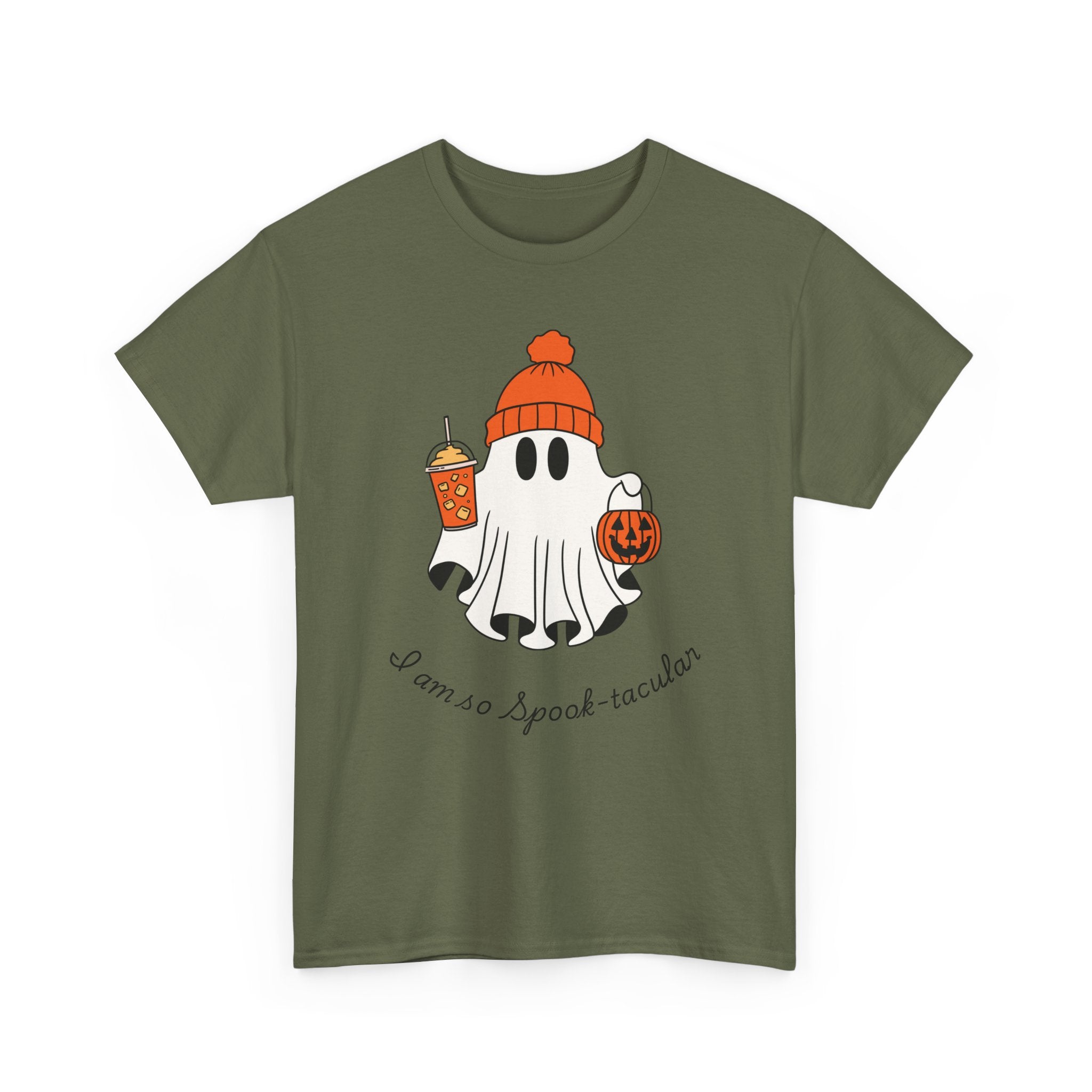 Halloween Ghost Tee, Unisex Cotton Shirt, Spooky Season Apparel, Fun Halloween Wear, Trick or Treat Fashion