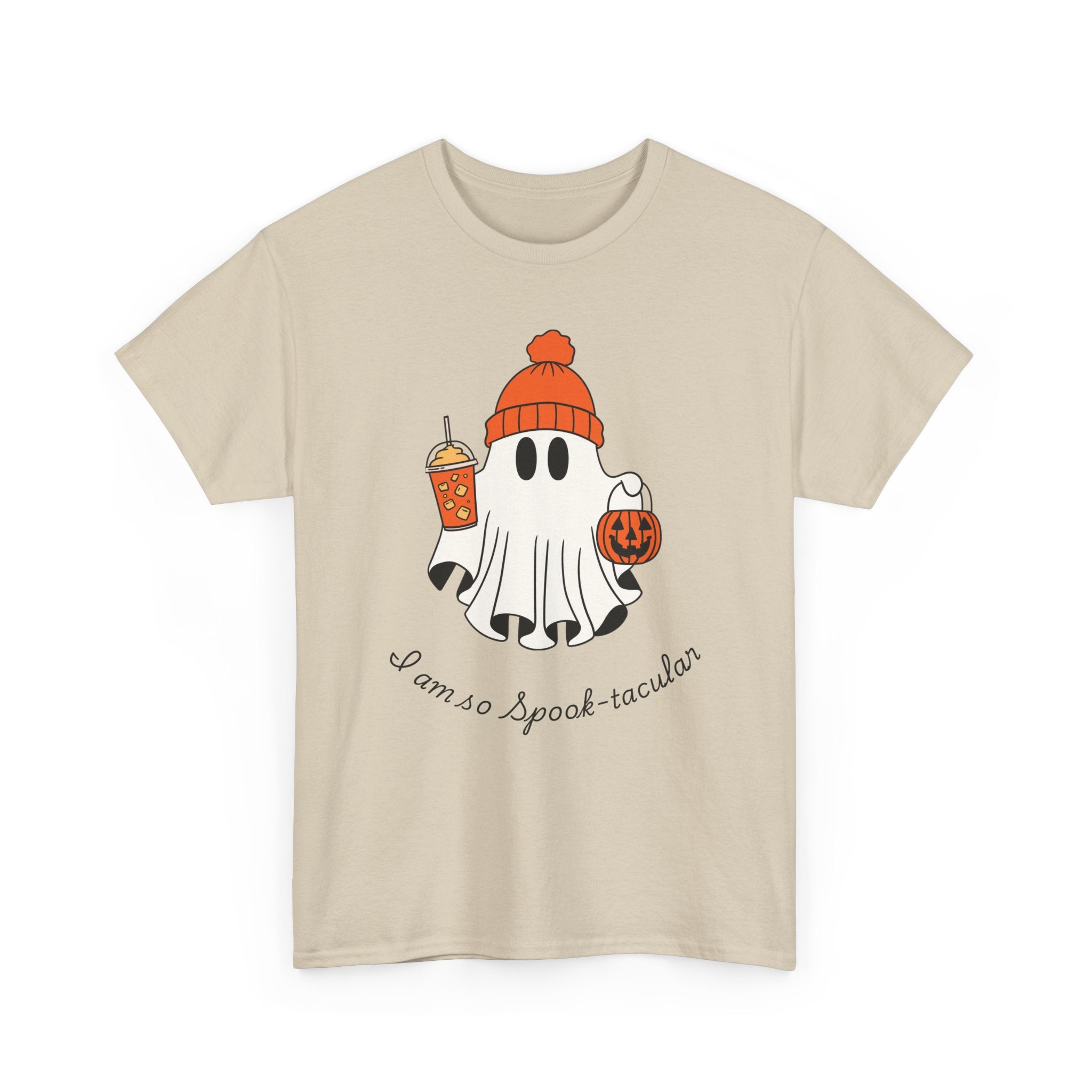 Halloween Ghost Tee, Unisex Cotton Shirt, Spooky Season Apparel, Fun Halloween Wear, Trick or Treat Fashion