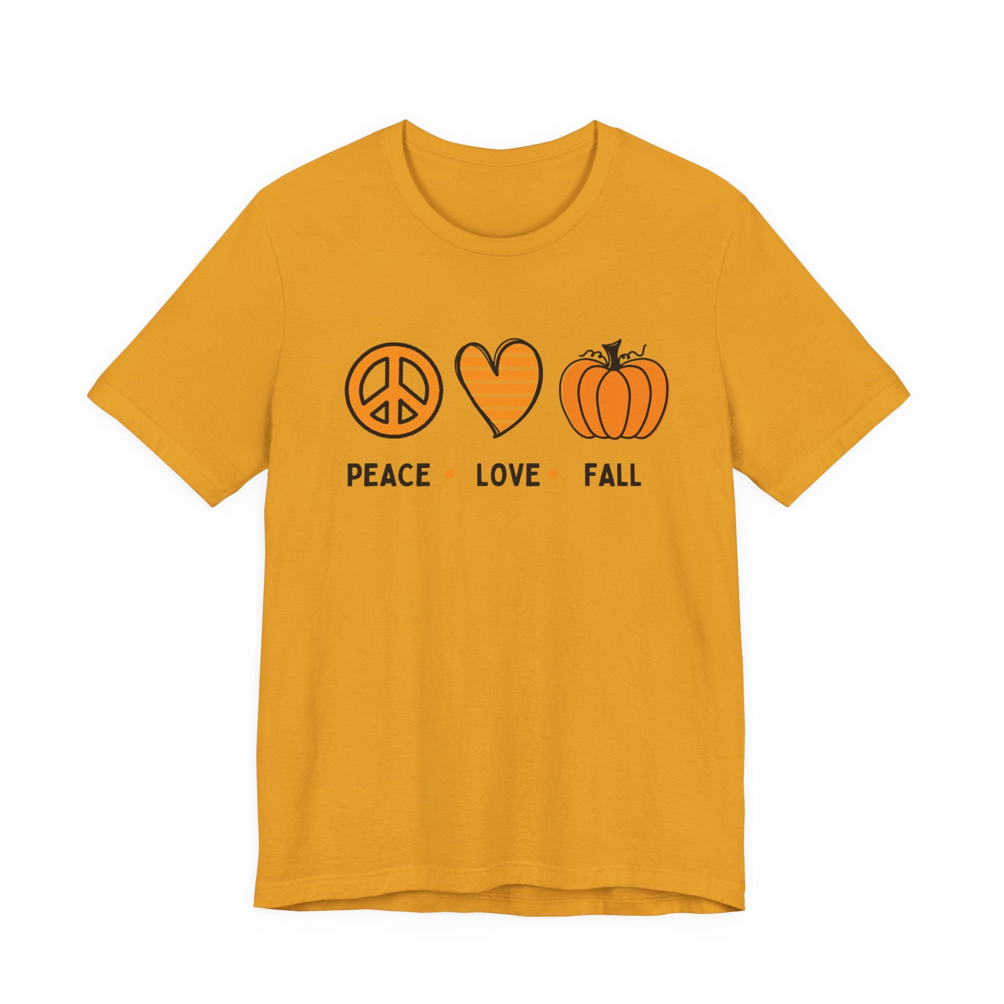 Peace Love Fall Tee, Autumn T-Shirt, Unisex Short Sleeve Shirt, Festival Apparel, Cozy Fall Clothing