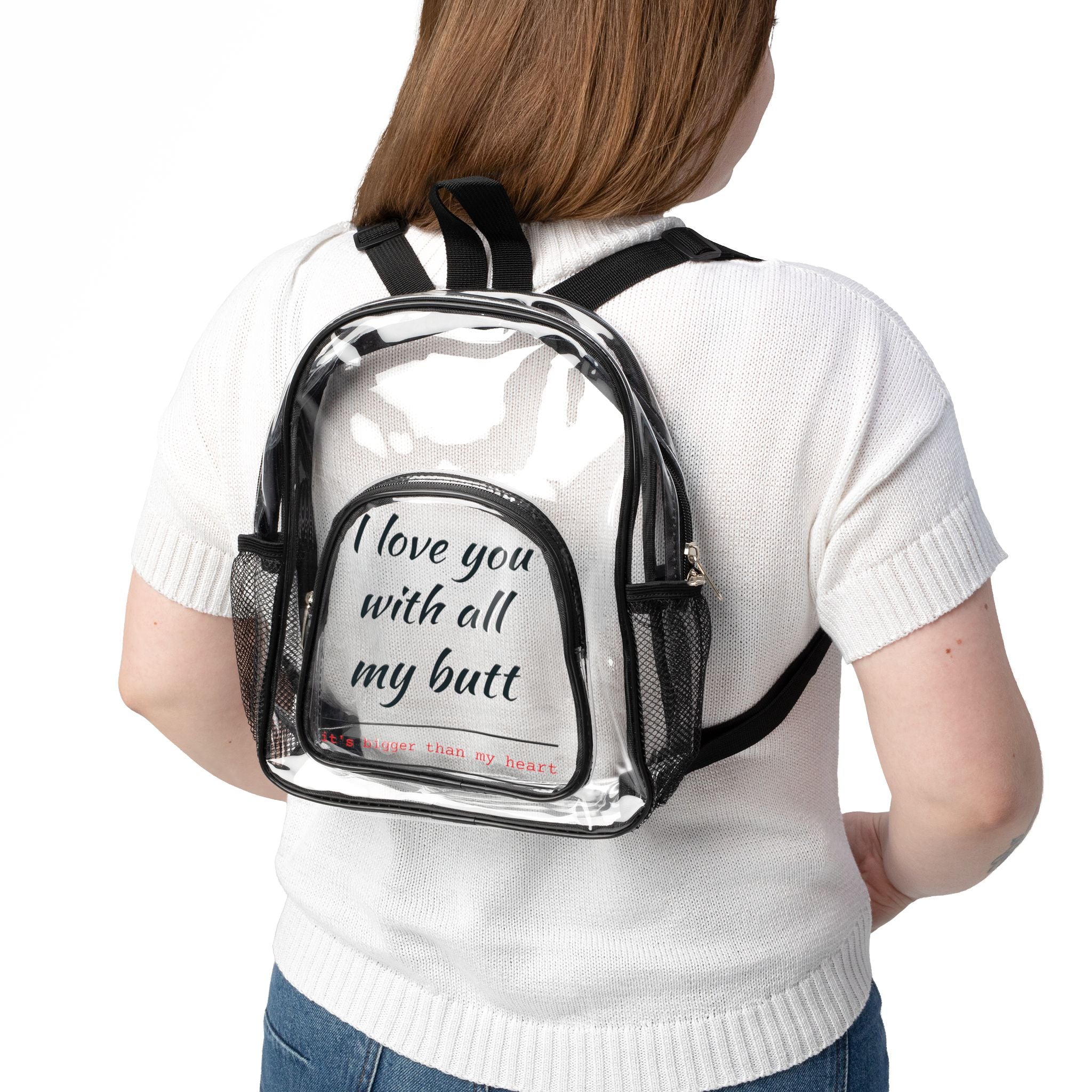 Clear Stadium Backpack - Transparent Crossbody Bag for Concerts, Sports Events, School, Travel, Festival