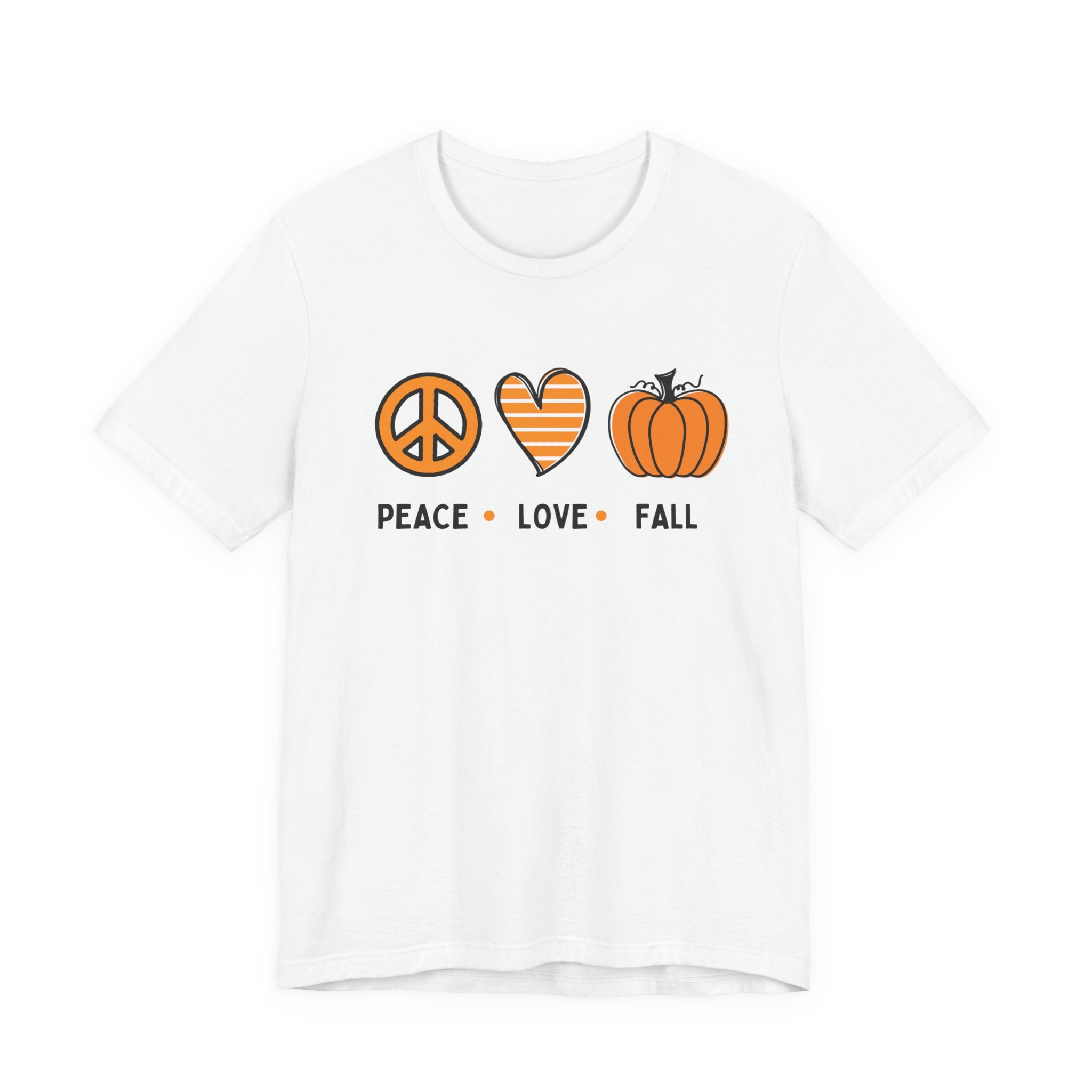 Peace Love Fall Tee, Autumn T-Shirt, Unisex Short Sleeve Shirt, Festival Apparel, Cozy Fall Clothing