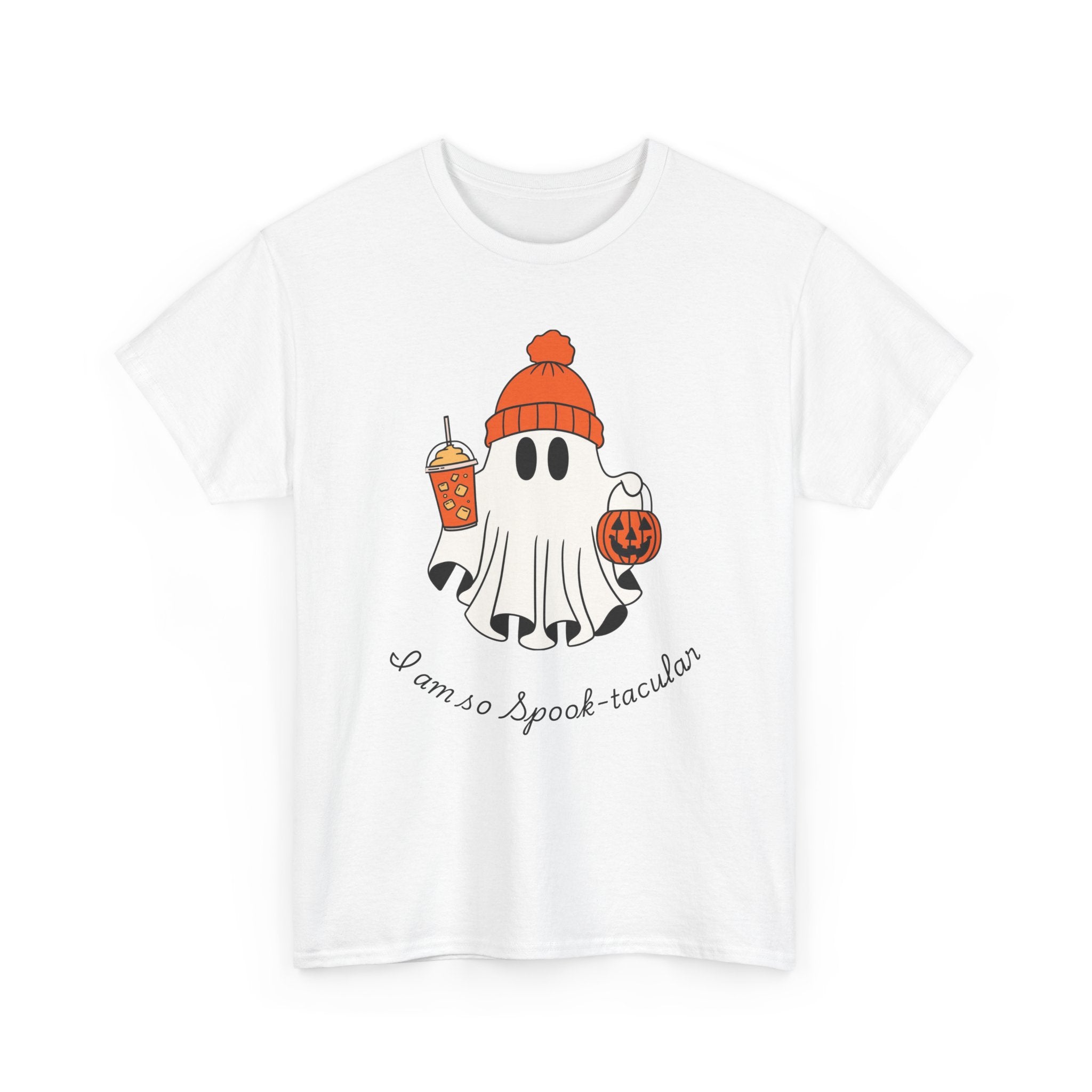 Halloween Ghost Tee, Unisex Cotton Shirt, Spooky Season Apparel, Fun Halloween Wear, Trick or Treat Fashion