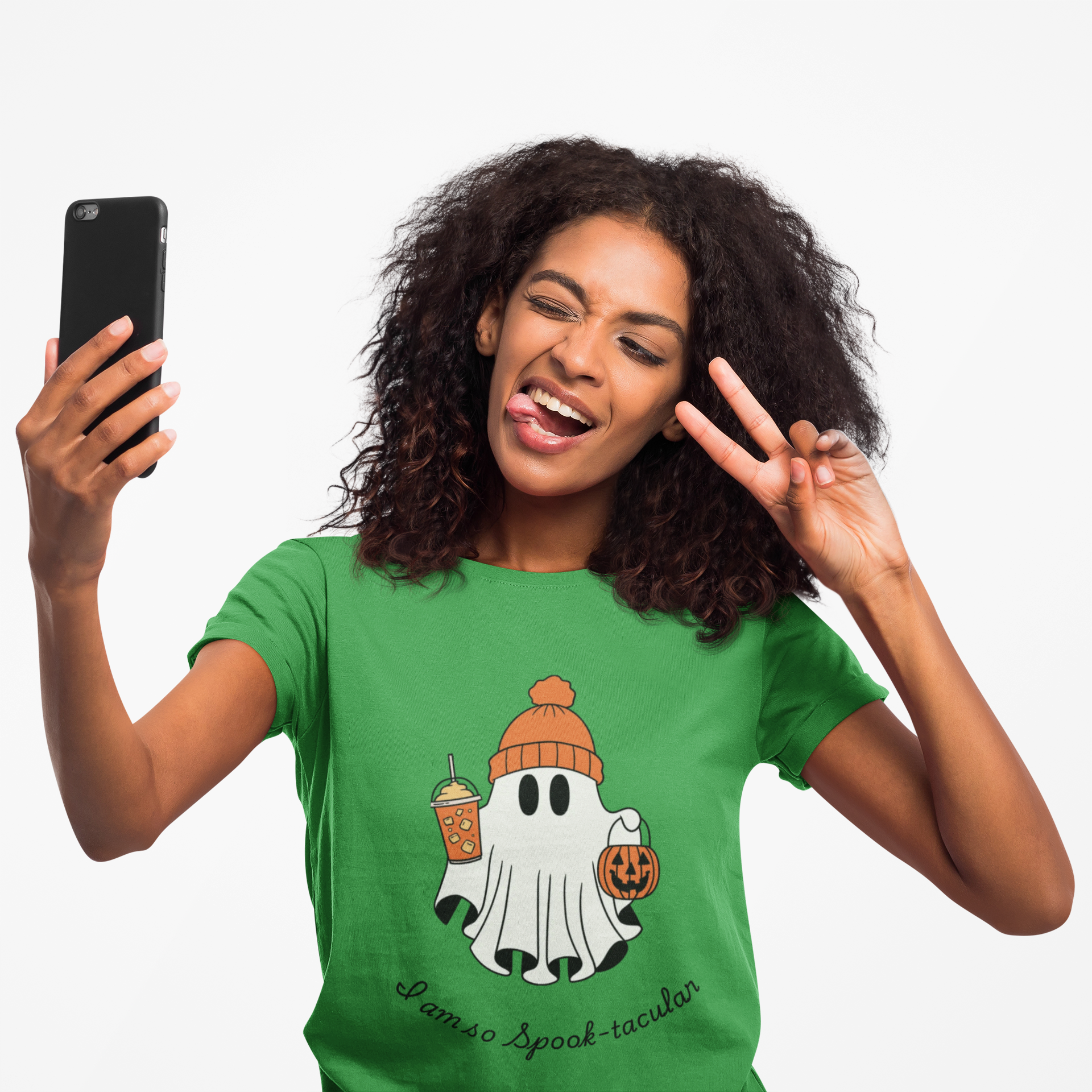 Halloween Ghost Tee, Unisex Cotton Shirt, Spooky Season Apparel, Fun Halloween Wear, Trick or Treat Fashion