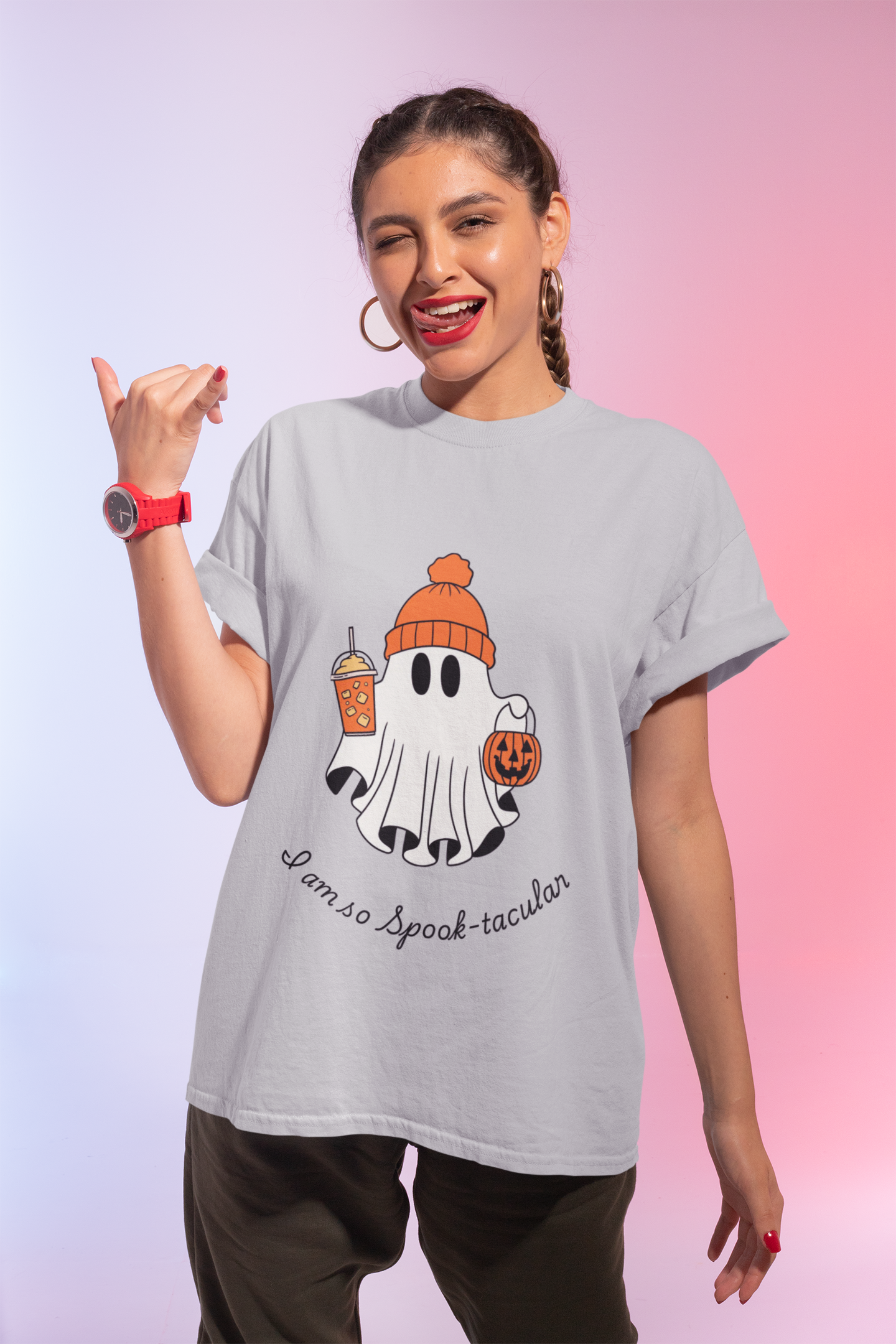 Halloween Ghost Tee, Unisex Cotton Shirt, Spooky Season Apparel, Fun Halloween Wear, Trick or Treat Fashion