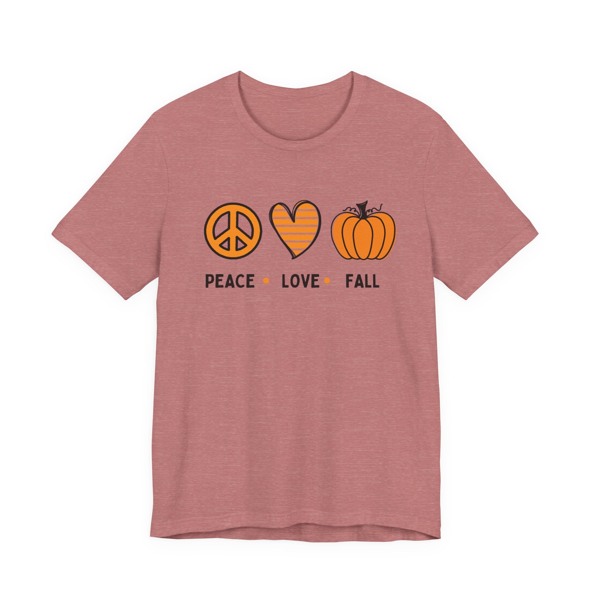 Peace Love Fall Tee, Autumn T-Shirt, Unisex Short Sleeve Shirt, Festival Apparel, Cozy Fall Clothing