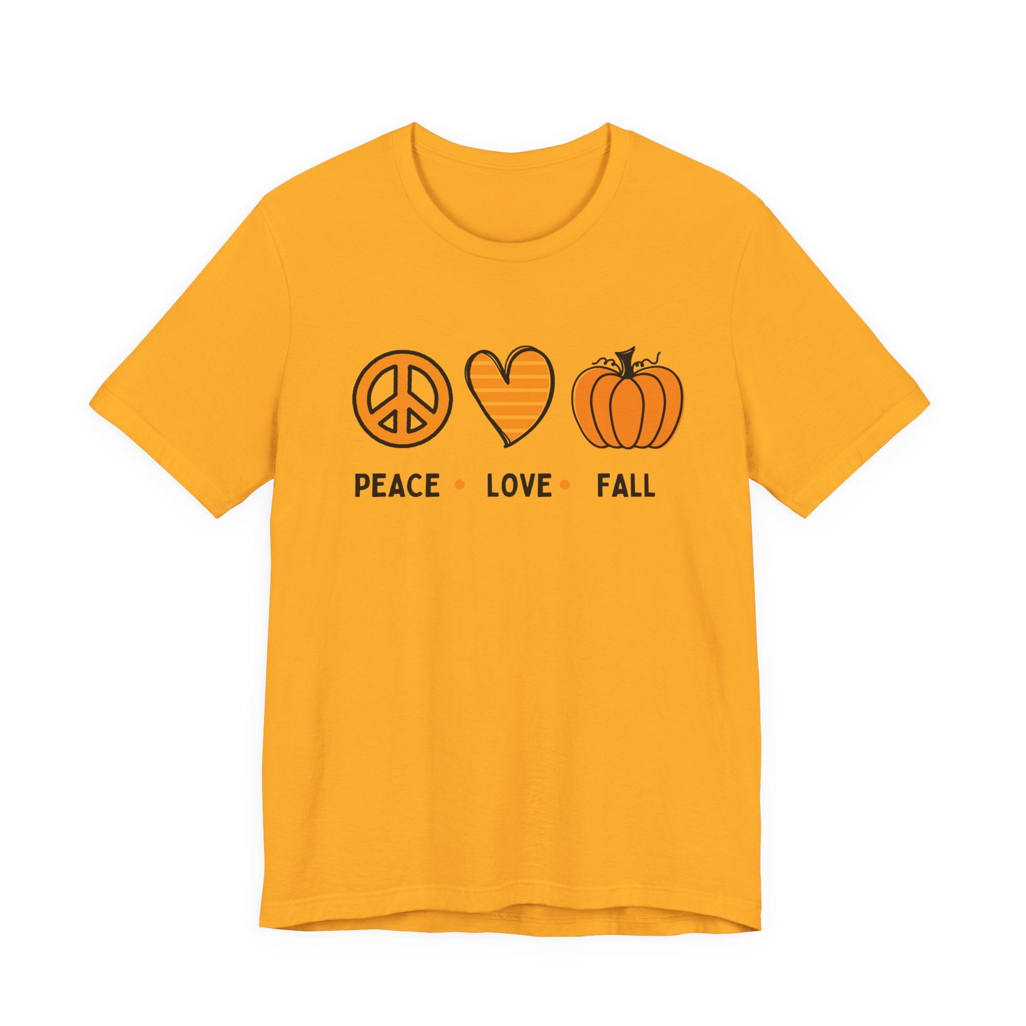 Peace Love Fall Tee, Autumn T-Shirt, Unisex Short Sleeve Shirt, Festival Apparel, Cozy Fall Clothing