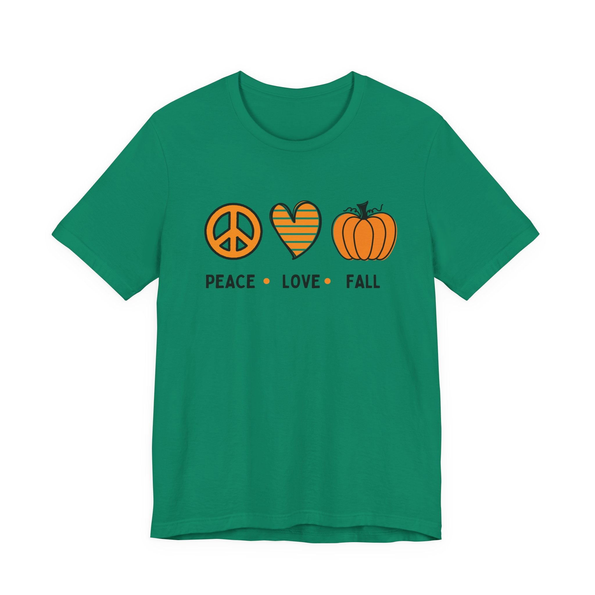 Peace Love Fall Tee, Autumn T-Shirt, Unisex Short Sleeve Shirt, Festival Apparel, Cozy Fall Clothing