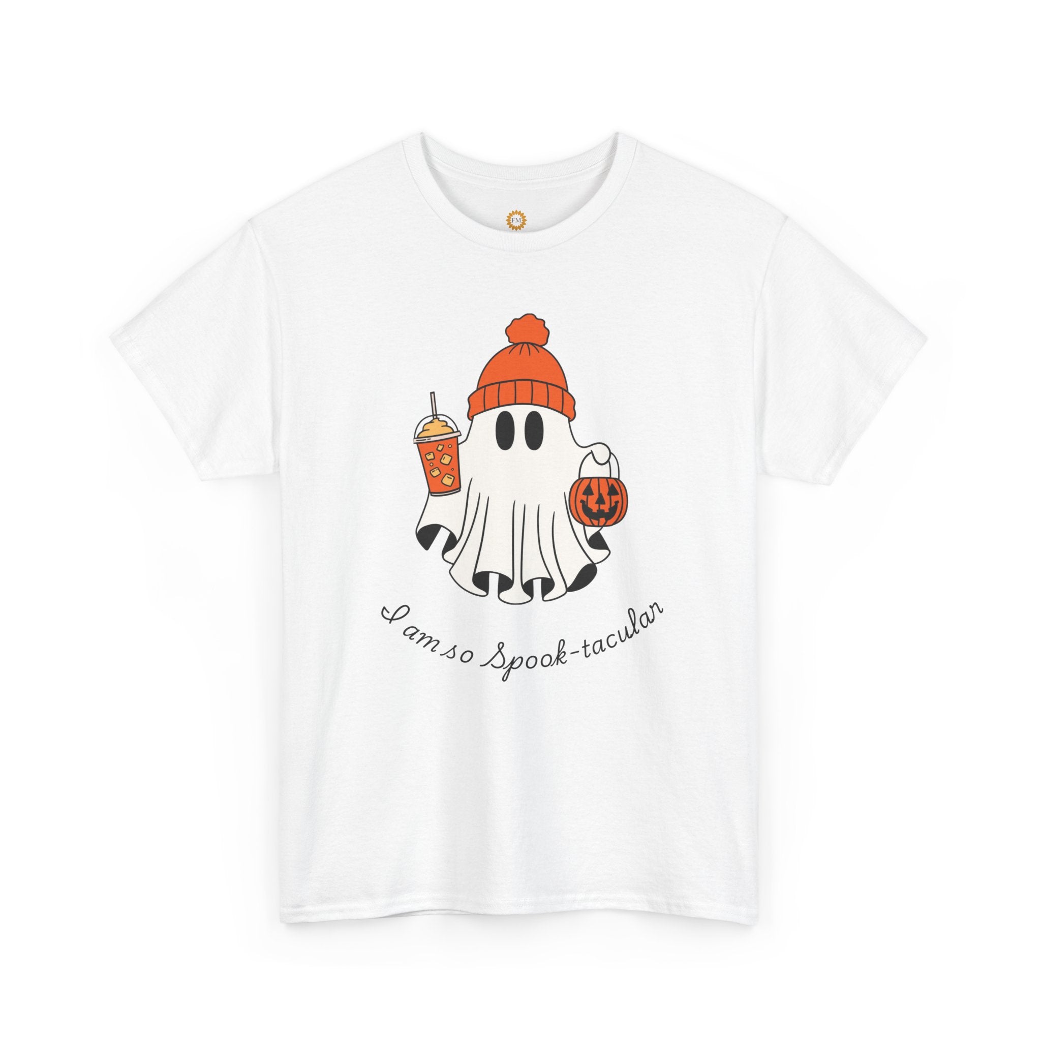 Halloween Ghost Tee, Unisex Cotton Shirt, Spooky Season Apparel, Fun Halloween Wear, Trick or Treat Fashion