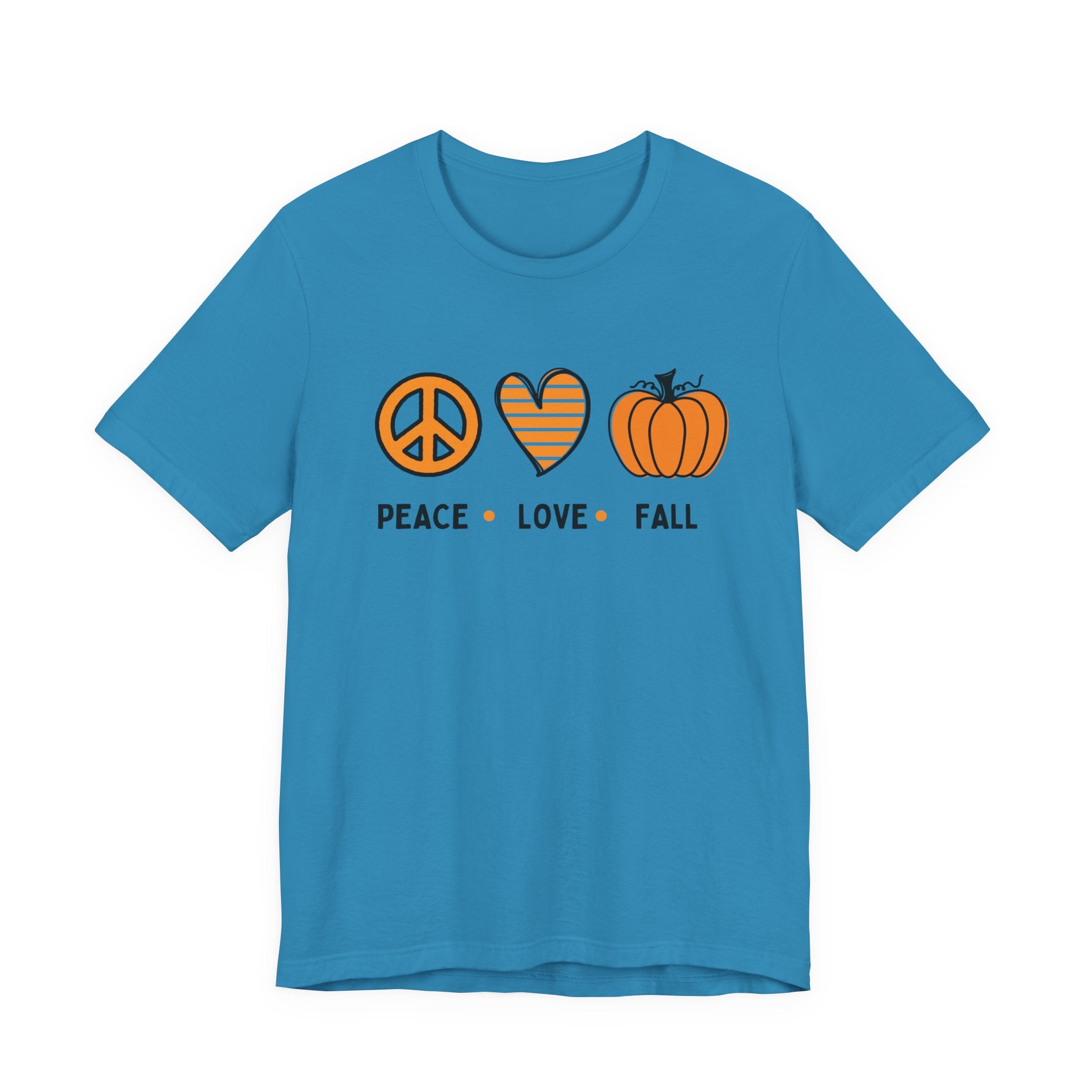 Peace Love Fall Tee, Autumn T-Shirt, Unisex Short Sleeve Shirt, Festival Apparel, Cozy Fall Clothing