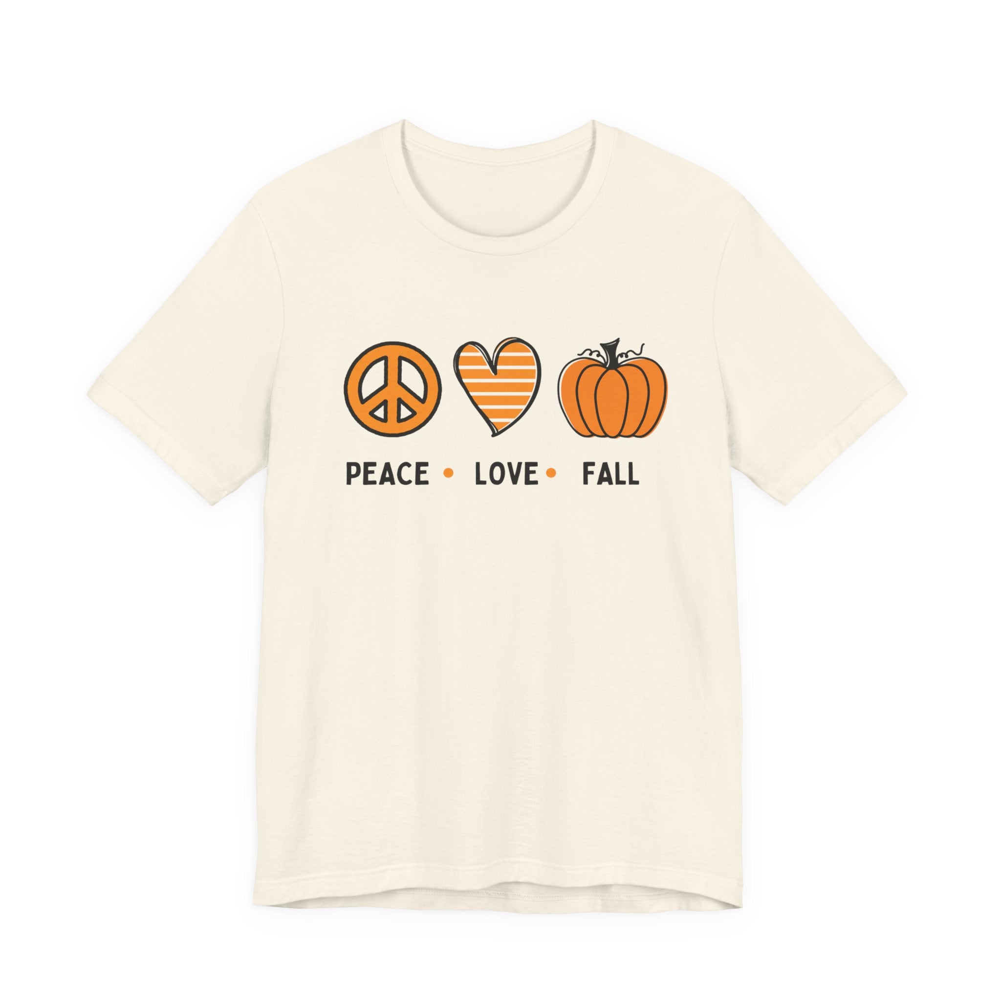 Peace Love Fall Tee, Autumn T-Shirt, Unisex Short Sleeve Shirt, Festival Apparel, Cozy Fall Clothing