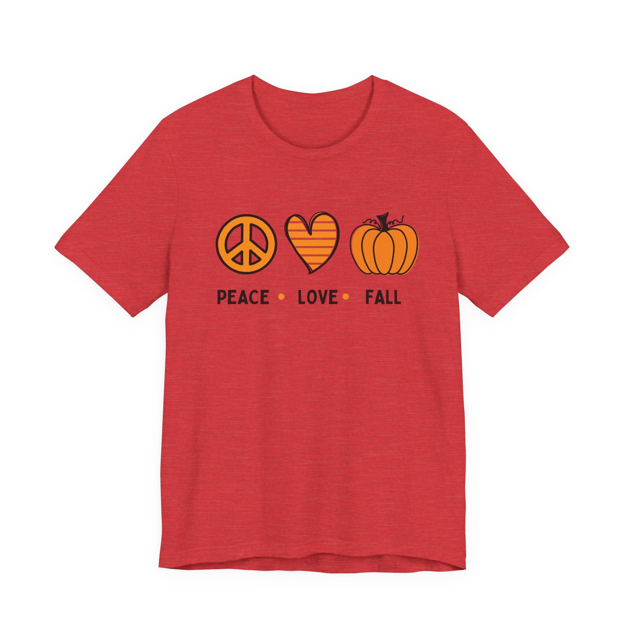 Peace Love Fall Tee, Autumn T-Shirt, Unisex Short Sleeve Shirt, Festival Apparel, Cozy Fall Clothing