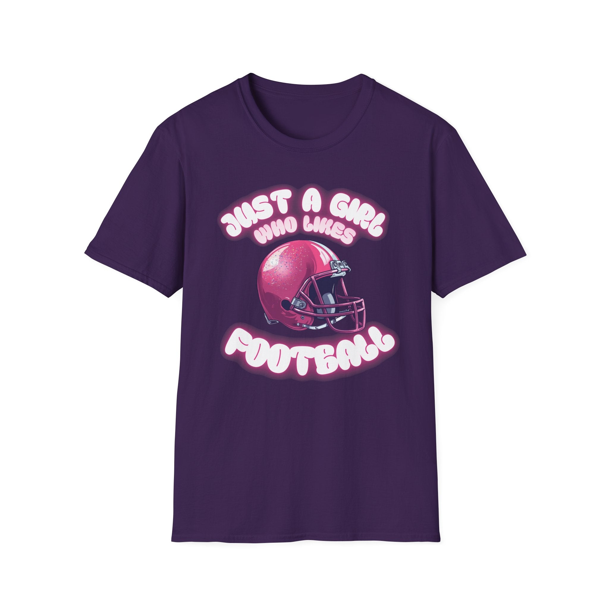 Just a Girl Who Loves Football Unisex Softstyle T-Shirt, Perfect Gift for Football Fans, Casual Wear, Game Day Outfit, Sports Lover Tee