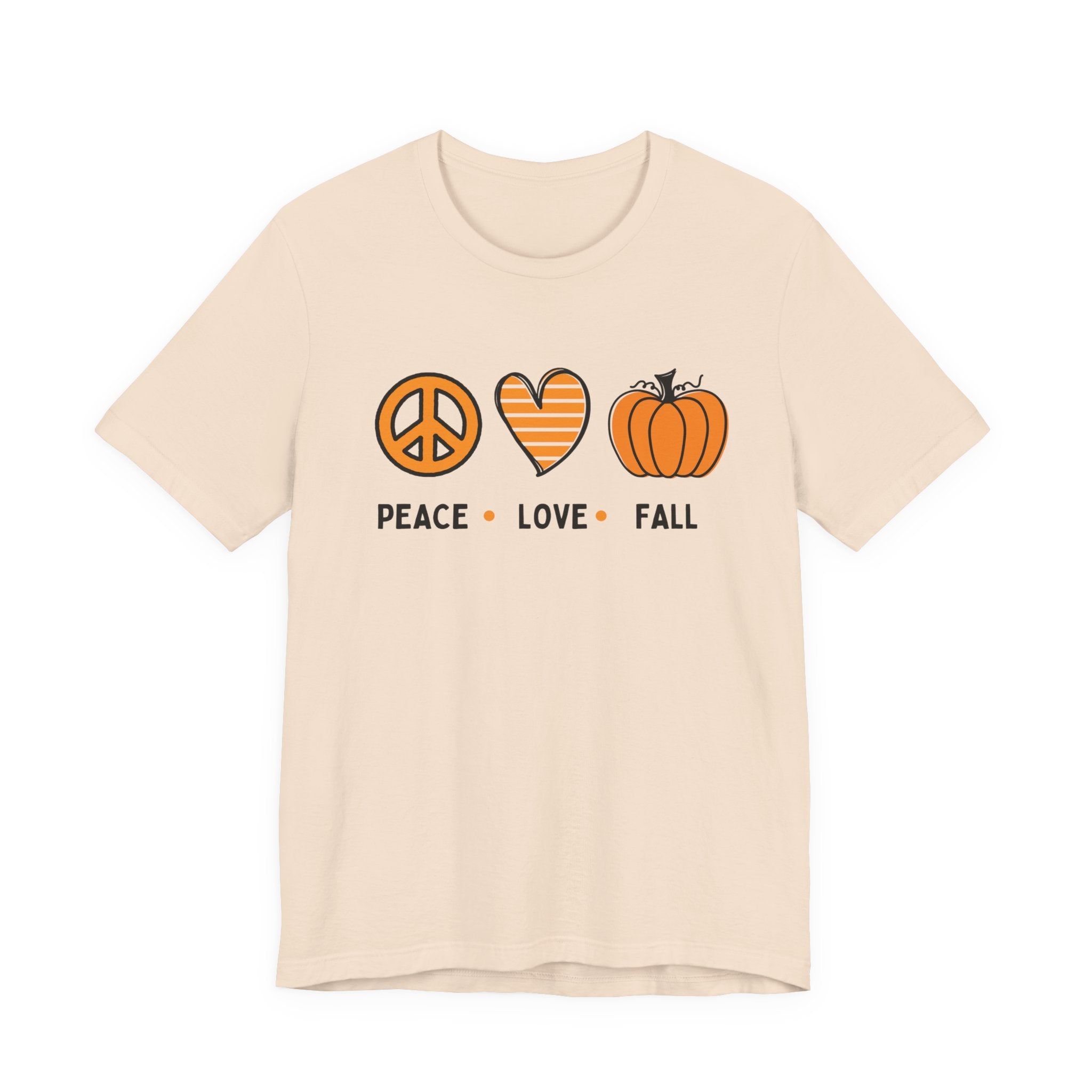 Peace Love Fall Tee, Autumn T-Shirt, Unisex Short Sleeve Shirt, Festival Apparel, Cozy Fall Clothing
