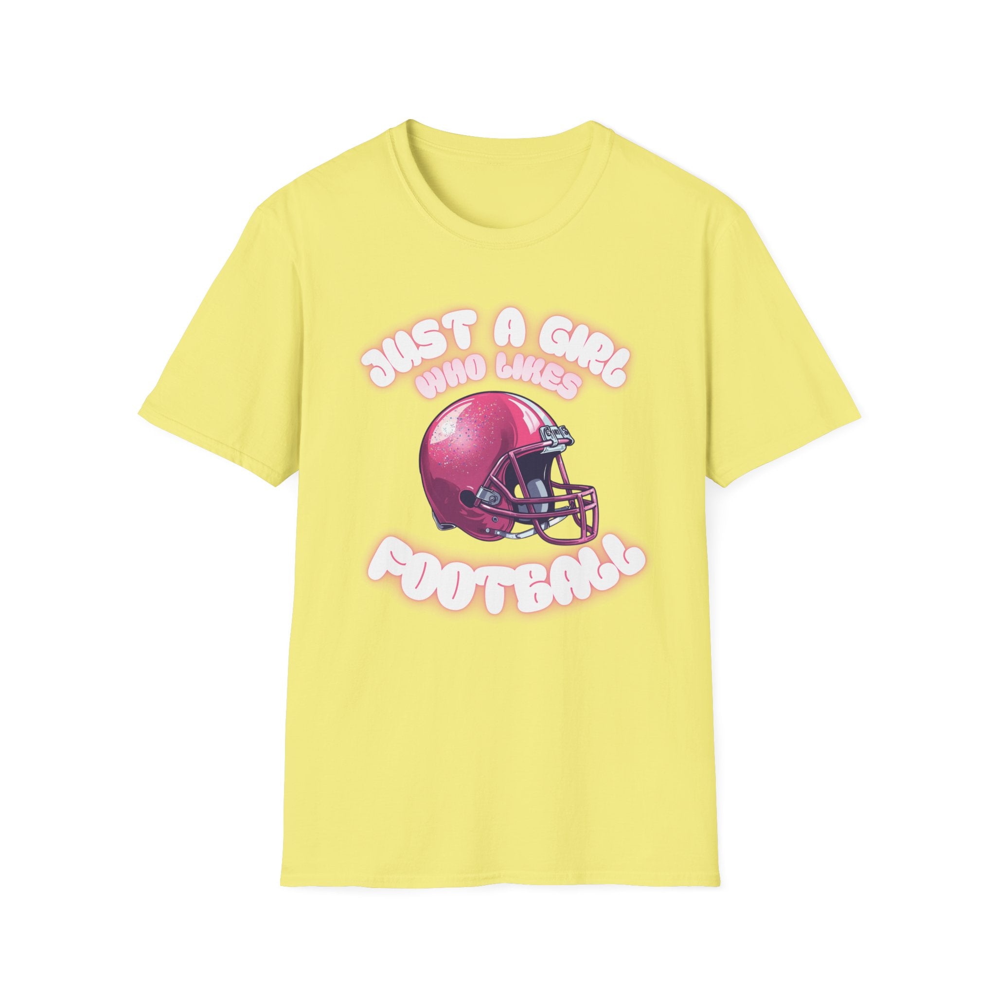 Just a Girl Who Loves Football Unisex Softstyle T-Shirt, Perfect Gift for Football Fans, Casual Wear, Game Day Outfit, Sports Lover Tee