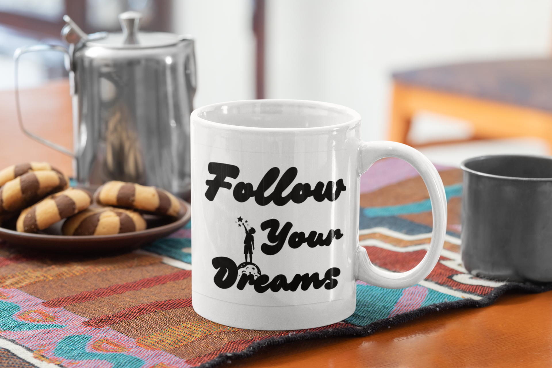 Inspirational Ceramic Mug - "Follow Your Dreams" - Motivational Gift, Daily Reminder, Office Mug, Home Decor, Unique Coffee Cup